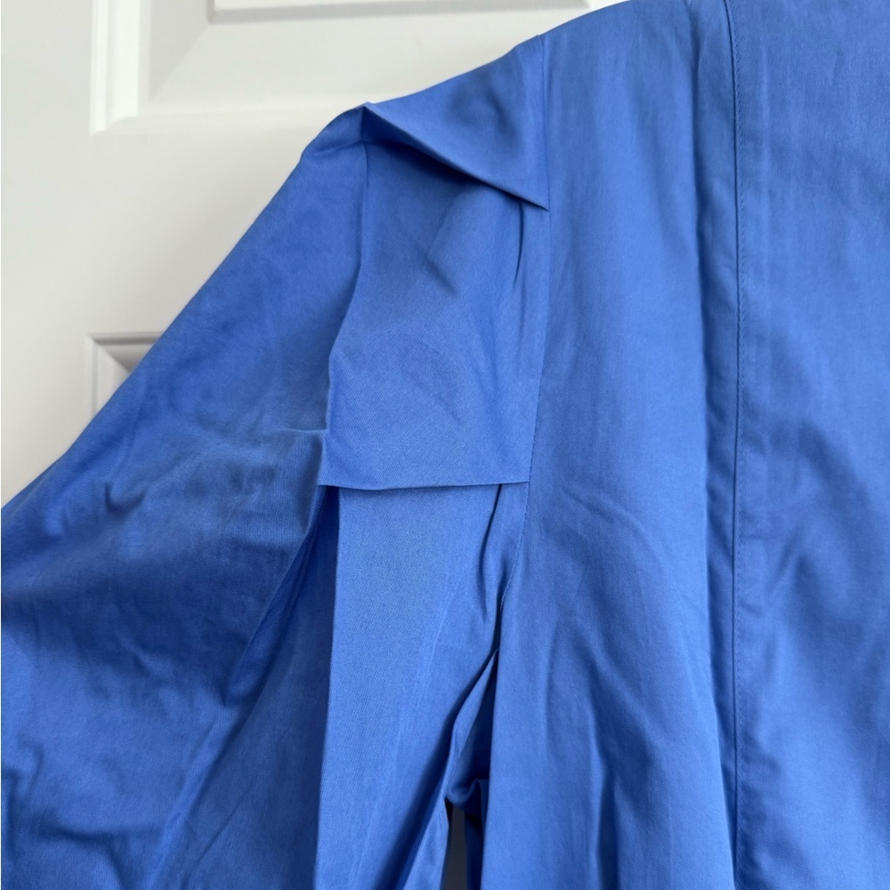 Harshman Esme Pleated Puff-Sleeve Mini Shirtdress - Size M - Indigo Blue - NWT - Picture 9 of 9